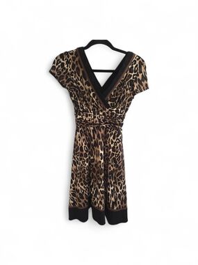 Studio One Leopard Print Midi Dress - Brown & Black In EUC